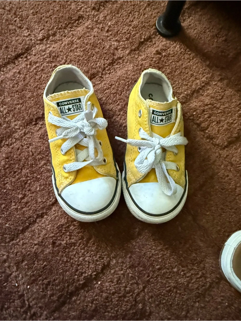 Converse Kids Yellow Canvas Low-Top Sneakers with White Accents